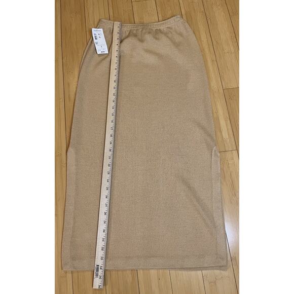 Vtg NWT St John Sport Essentials by Marie Gray Side Slits Tan Skirt Sz Med - Picture 3 of 8